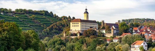 Gundelsheim Schloss Horneck und Schleuse