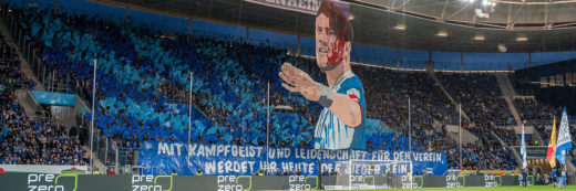 Bundesliga, Choreo, DFL, Ermin Bicakcic, Fankurve, Fans, Flutlicht, Fussball, SC Freiburg, Suedkurve, TSG 1899 Hoffenheim, Zuschauer